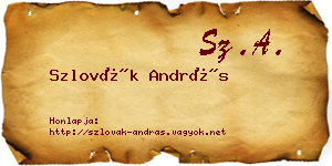 Szlovák András névjegykártya