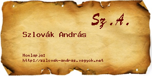 Szlovák András névjegykártya